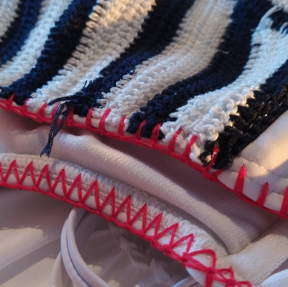Fourth of July Red White and Blue Crochet Bikini Top - Picture 5 of 5